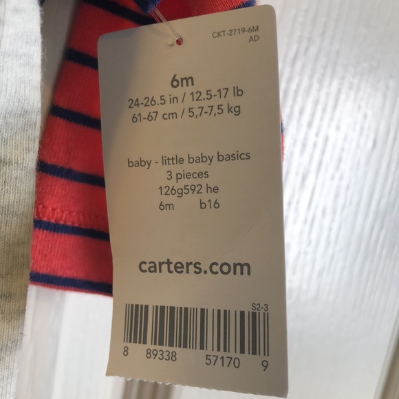 Brand new set of Carter’s Boys 6 months set. This set 3 set monkey 🐒 🐵 - Picture 7 of 7